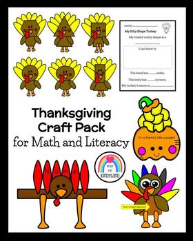 Preview of Turkey Crafts: Hat, Shapes, Color Words | Thankful Activity | Thanksgiving