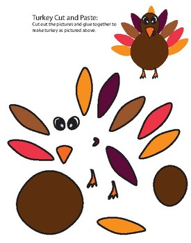 Turkey Cut and Paste in Color by sara cloar | TPT