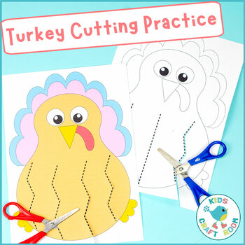 Thanksgiving Themed Cutting Practice Pages for Scissor Skills