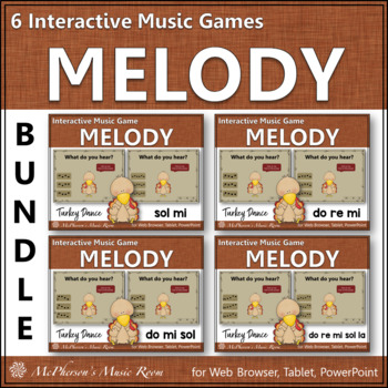 Preview of Solfege | Thanksgiving Music | Interactive Melody Games {Turkey Dance Bundle}