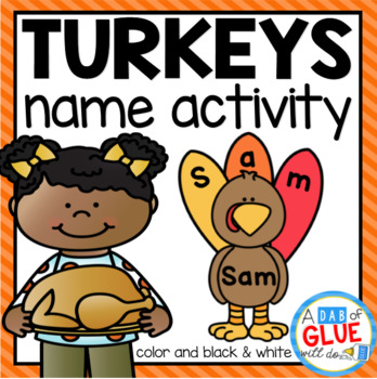Preview of Thanksgiving Name Craft | Turkey Name Craft | I Can Write My Name (Editable)