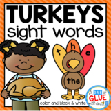 Turkey Editable Sight Words Activity | Turkey Editable Sig
