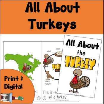 Preview of Turkey Emergent Reader and Decodable Book | Print and Digital