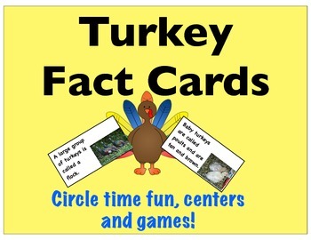 Preview of Turkey Fact Cards- Circle Time, Centers & Games