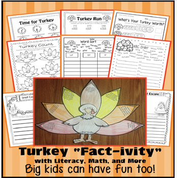 Preview of Turkey Fact-ivity, Literacy, Math, and More