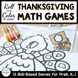 Turkey Feather Roll and Color Thanksgiving Math Activities