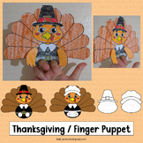 Turkey Finger Puppet Template Thanksgiving Pilgrim Craft A