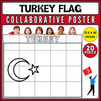 Preview of Turkey Flag Collaborative Coloring Poster | AAPI Heritage Month Bulletin Board