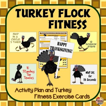 Preview of Turkey Flock Fitness- Activity Plan and Turkey Exercise Task Cards