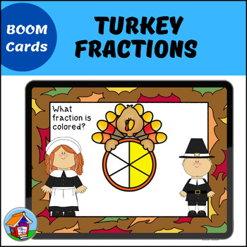 Preview of Turkey Fractions BOOM Cards