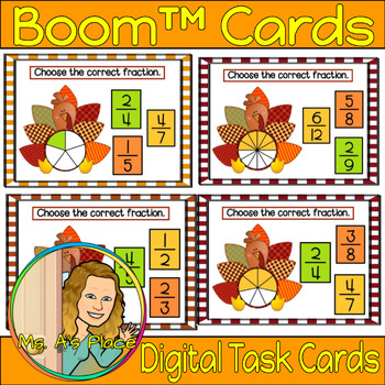 Turkey Fractions - Boom Cards by Bookmarks and More | TpT