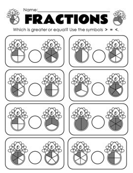Turkey Fractions for Kids FREEBIE! by The Curious Hippo | TPT
