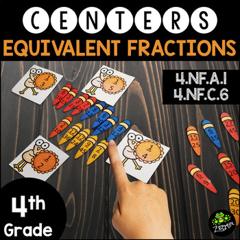 Preview of 4.NF.1, NF.6 Turkey Fractions {Fractions, Decimals, & Percents}