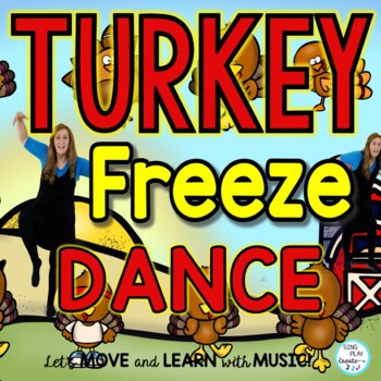 Preview of Turkey Freeze Dance, Brain Break, Exercise, Movement Activity