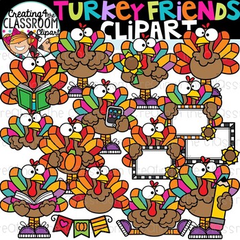 Preview of Turkey Friends Clipart {Fall Clipart}