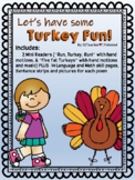 Turkey Fun!  2 THANKSGIVING Sight Word Mini Books and Skil