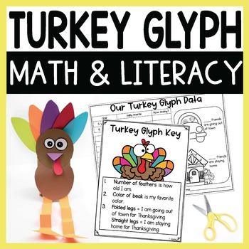 Preview of Turkey Glyph Math and Writing Activity, Thanksgiving Craft