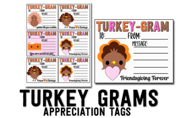 Turkey Gram Thanksgiving Appreciation Tags Digital  Print from home!