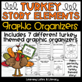 Turkey Graphic Organizers Thanksgiving Story Elements Nove