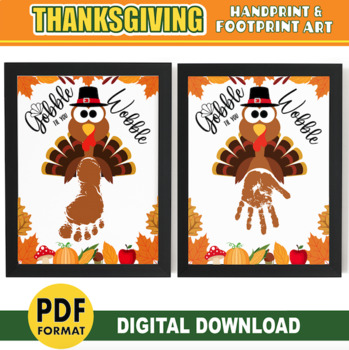 Preview of Turkey Handprint & Footprint Art | Thanksgiving Crafts and Activities | Keepsake