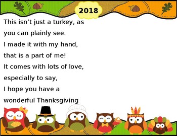 Editable Turkey Handprint Poem Image