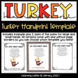 Turkey Handprint Poem Template November Craft Thanksgiving