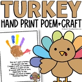 Thanksgiving Craft Turkey Handprint Poem