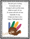Turkey Handprint Poem for Thanksgiving