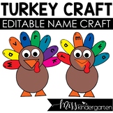 Thanksgiving Craft Editable Name Turkey Craft Kindergarten