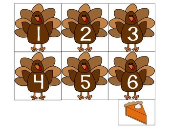 Turkey Hide And Seek Number Recognition Pocket Chart Game 