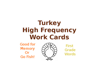 Preview of Turkey High Frequency Word Cards