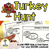 Turkey Hunt - Low Prep Thanksgiving Speech and Language Ac