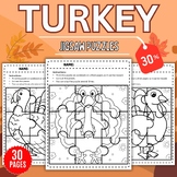 Turkey Jigsaw Coloring puzzles - Fun October November Game