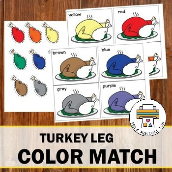 Preview of Preschool Turkey Color Matching Activity