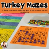 Turkey Letter Mazes-Thanksgiving-Fall