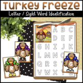 Turkey Freeze Alphabet Game & Turkey Letter Trace Letter F
