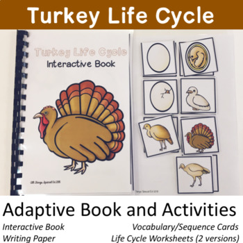 Preview of Turkey Life Cycle adaptive book and activities