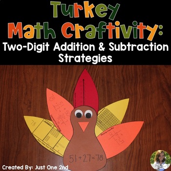 Preview of Turkey Math Craftivity: Two-Digit Addition & Subtraction Strategies