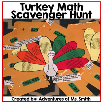 Thanksgiving Turkey (Math) Scavenger Hunt by Adventures of ...