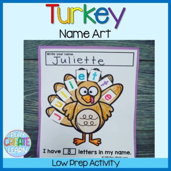 Preview of Turkey Name Art Craft