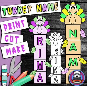 Preview of Turkey Name Craft - Name Craft Activity - Mindfulness