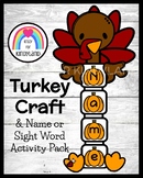 Turkey Name Craft or Sight Word Craft: Thanksgiving in Kin
