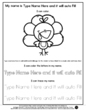 Turkey - Name Tracing & Coloring Editable Sheet - #60CentF