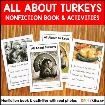 Preview of Turkeys Nonfiction Information Book & Writing Activities with Real Pictures