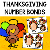 Kindergarten Thanksgiving Number Bond Task Cards