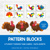 Turkey Pattern Blocks Task Cards + Data Sheets