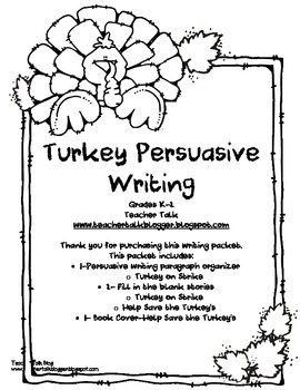 Preview of Turkey Persuasive Writing K-2