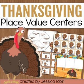 Preview of Turkey Place Value Center - Thanksgiving Math Activities and Games