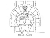 Turkey Policeman Disguise Coloring Page