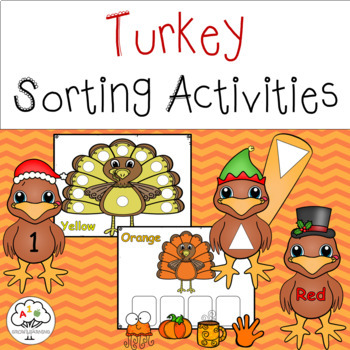 Turkey Preschool Colors Shapes Numbers Sorting Activities by Grow Learning